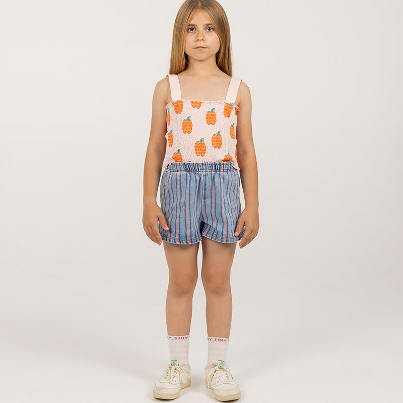 Stripes Mulicolor Shorts Light Blue Denim