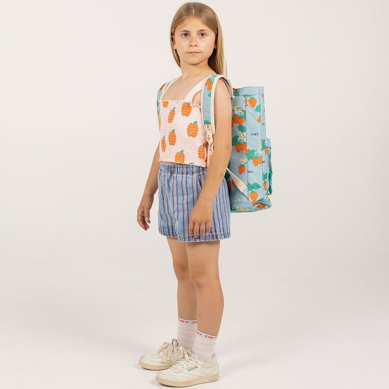 Stripes Mulicolor Shorts Light Blue Denim