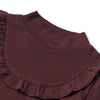Merino Langarmshirt Ruffle Aubergine