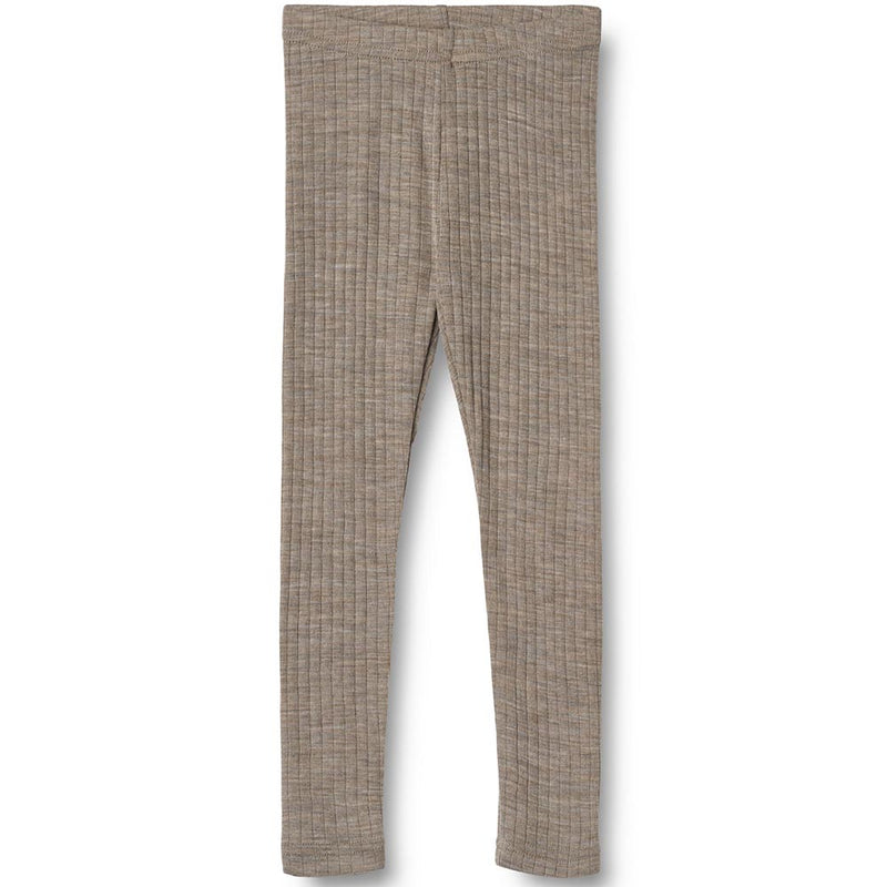 Merino / Seiden Leggings Agi Khaki Melange