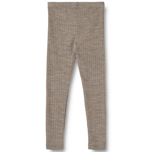 Merino / Seiden Leggings Agi Khaki Melange