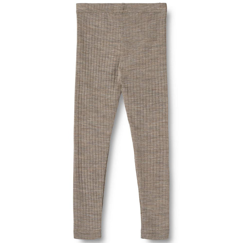 Merino / Seiden Leggings Agi Khaki Melange