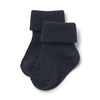 Woll-Rippsocken Navy