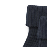 Woll-Rippsocken Navy