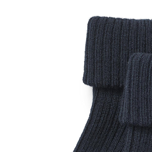 Woll-Rippsocken Navy
