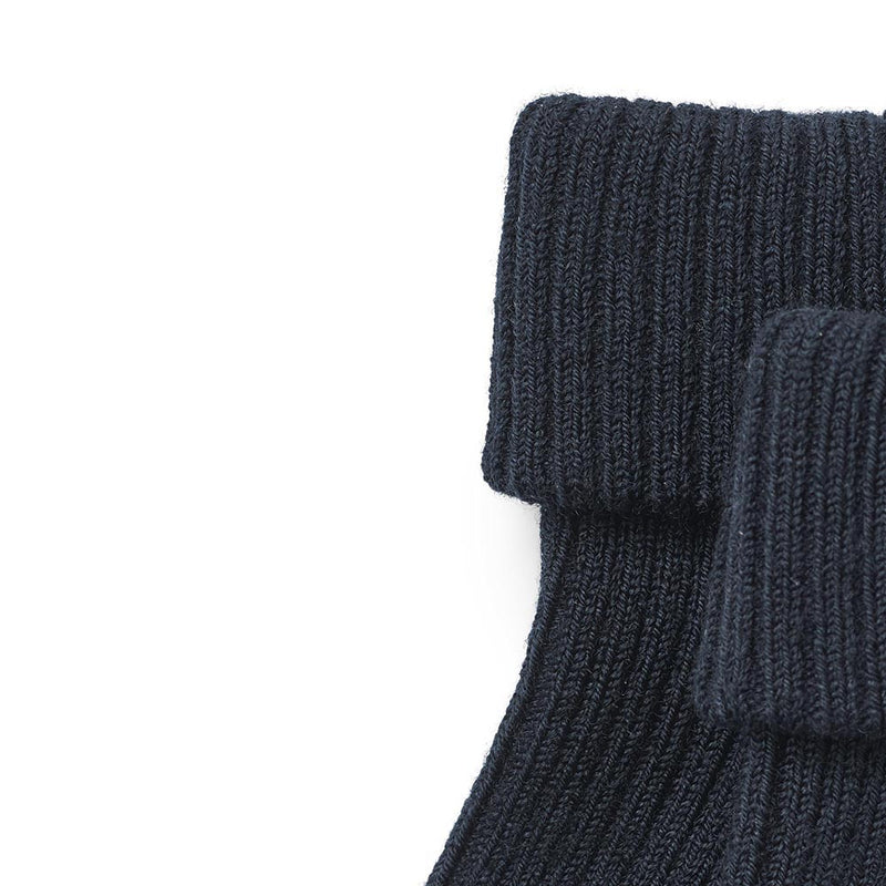 Woll-Rippsocken Navy