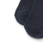 Woll-Rippsocken Navy