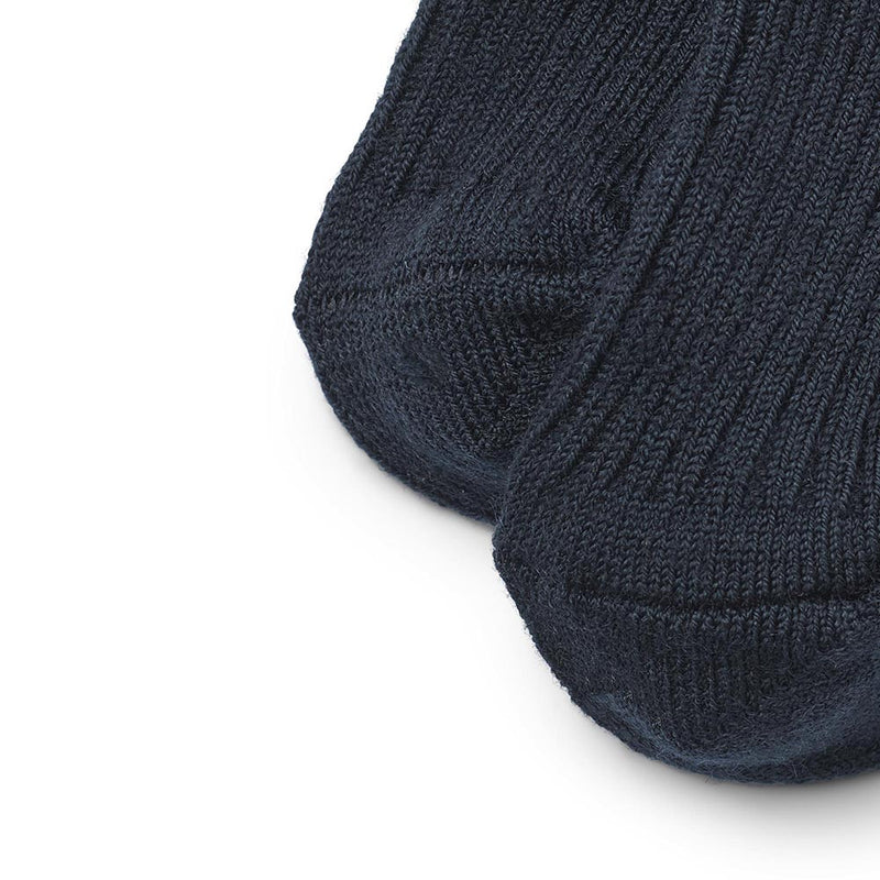 Woll-Rippsocken Navy
