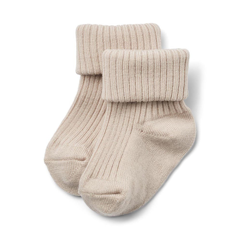 Woll-Rippsocken Ziggy Offwhite