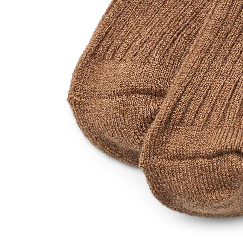Woll-Rippsocken Caramel