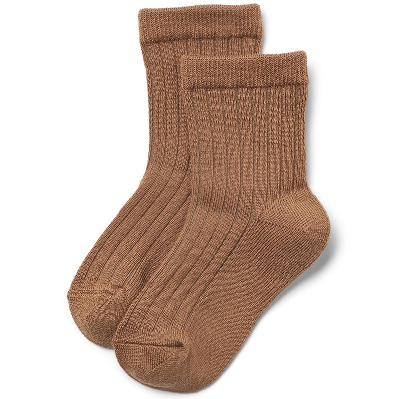Woll-Rippesocken Vilde Caramel
