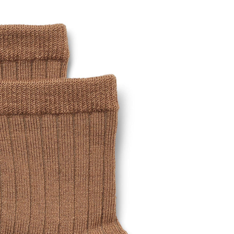 Woll-Rippesocken Vilde Caramel