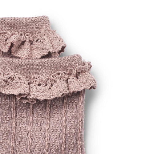 Woll-Spitzensocken Nora Dry Rose