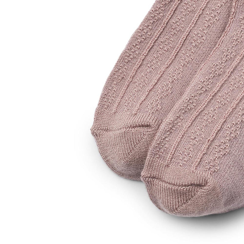 Woll-Spitzensocken Nora Dry Rose