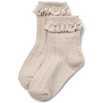Woll-Spitzensocken Nora Offwhite