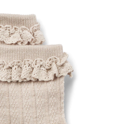 Woll-Spitzensocken Nora Offwhite
