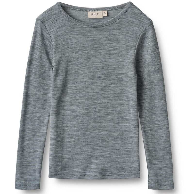 Merino Langarmshirt Alfie Melange Grey