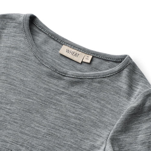 Merino Langarmshirt Alfie Melange Grey