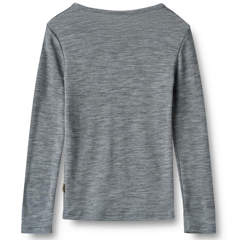 Merino Langarmshirt Alfie Melange Grey