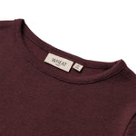 Merino Langarmshirt Aubergine