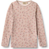Merino Langarmshirt Alfie Lilac Flowers