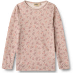 Merino Langarmshirt Alfie Lilac Flowers