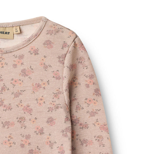 Merino Langarmshirt Alfie Lilac Flowers