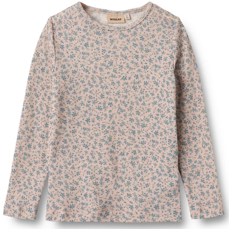 Merino Langarmshirt Alfie Blue Fowers
