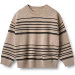 Strickpullover Flores Sand Black Stripe