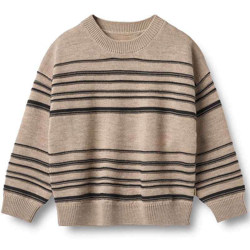 Strickpullover Flores Sand Black Stripe