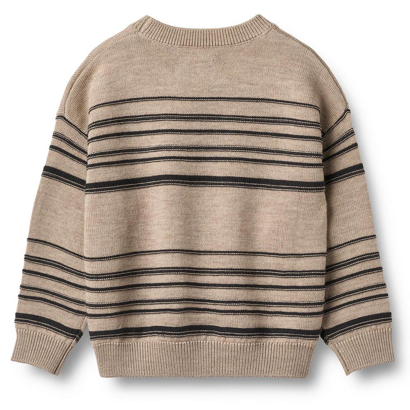 Strickpullover Flores Sand Black Stripe