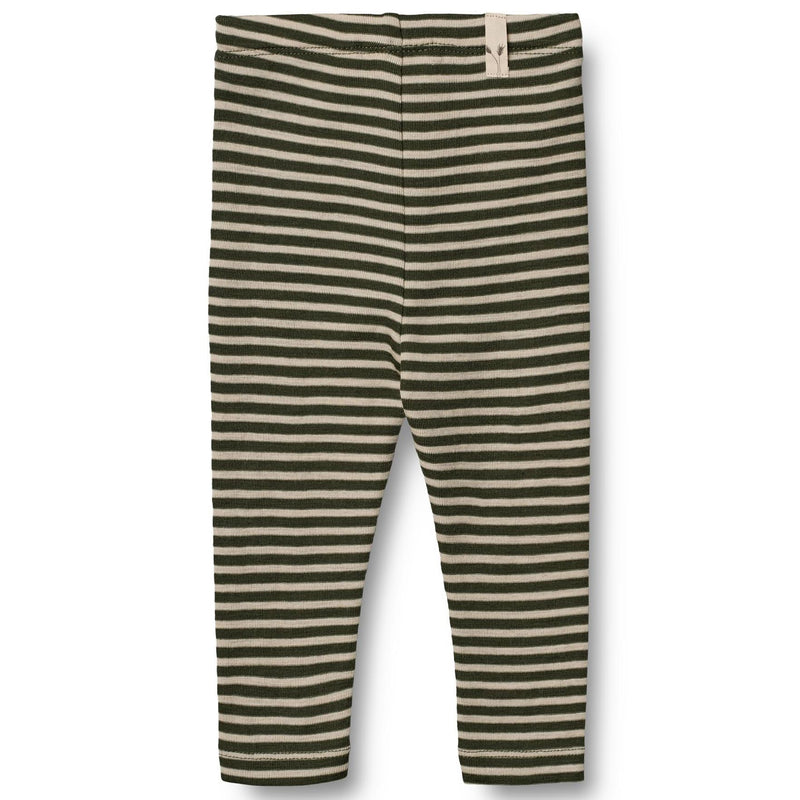 Merino Leggings Green Stripe
