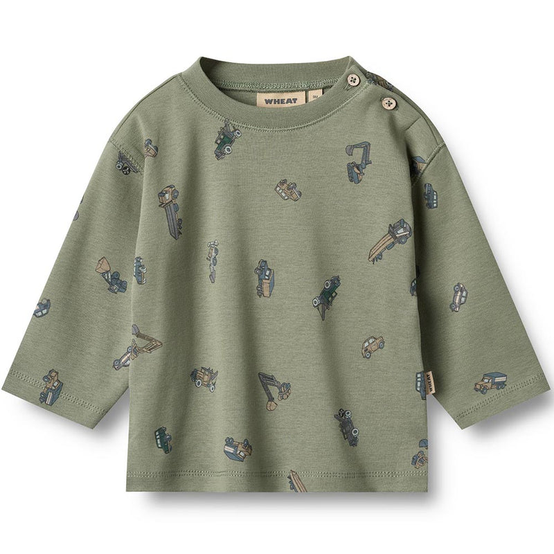 Langarmshirt Malthe Dusty Green Cars