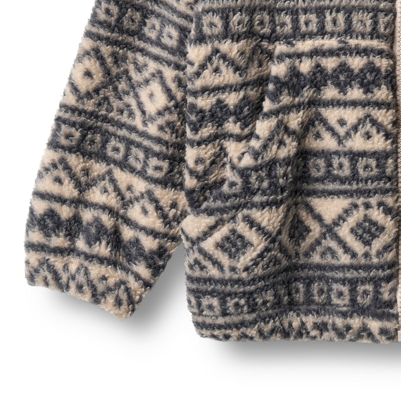 Fleece Jacke Helge Warm Sand Jaquard