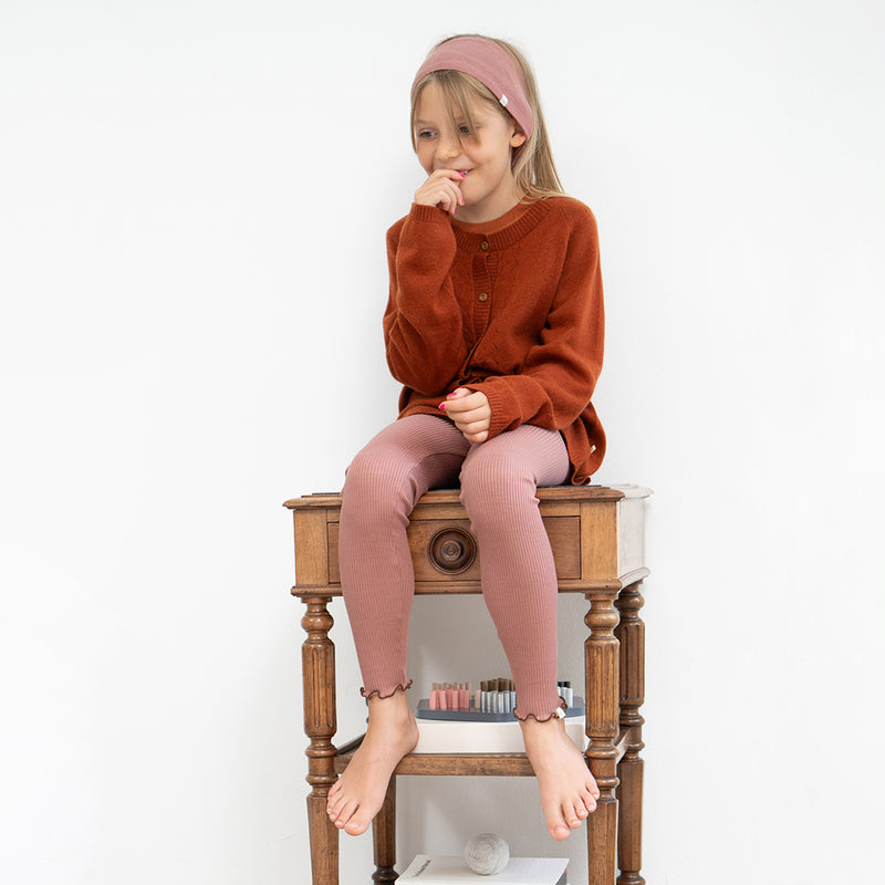 Ripp-Leggings Bieber Frill Antique Rose