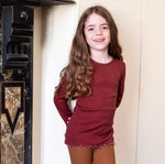 Ripp-Langarmshirt Bergen Frill Hibiscus
