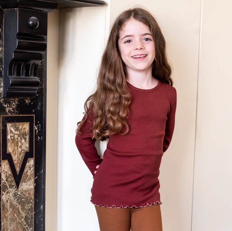 Ripp-Langarmshirt Bergen Frill Hibiscus