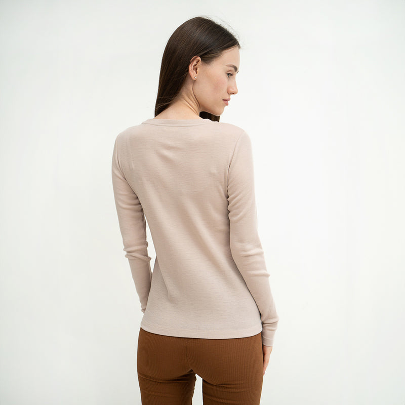 Adult Merino Langarmshirt Victory Beige