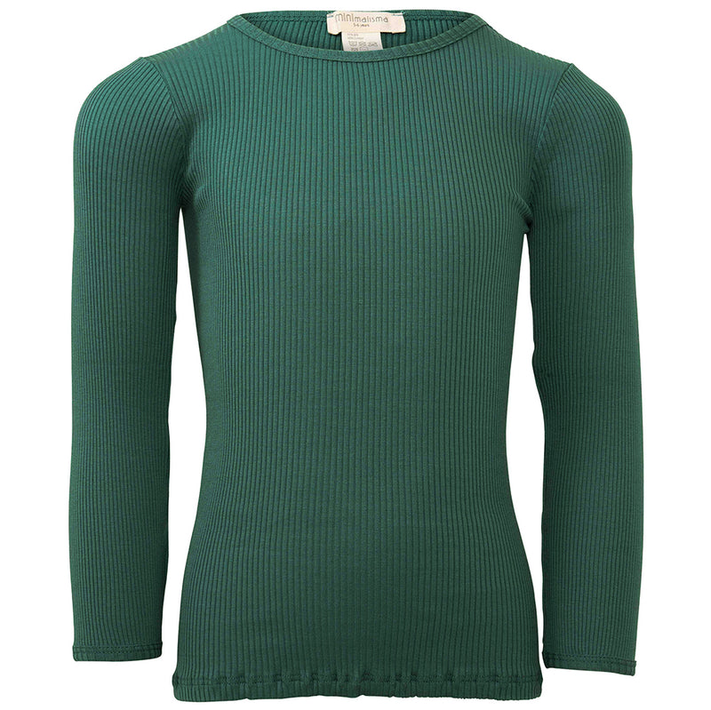 Ripp-Langarmshirt Bergen Seide Emerald