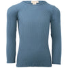 Ripp-Langarmshirt Bergen Seide Steel Blue