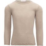 Merino Ripp-Langarmshirt Atlantic Beige