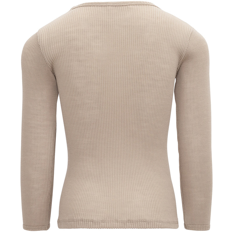 Merino Ripp-Langarmshirt Atlantic Beige