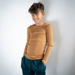 Merino Ripp-Langarmshirt Atlantic Golden Wheat