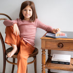 Merino Ripp-Langarmshirt Atlantic Frill Rose