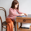Merino Ripp-Langarmshirt Atlantic Frill Rose
