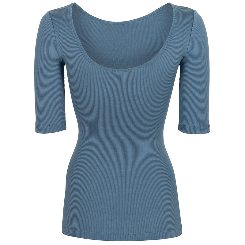 Adult Ripp-Shirt Gym Steel Blue mit 3/4-Ärmeln