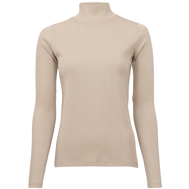 Adult Merino Langarm-Rollkragenshirt Vakrast Beige