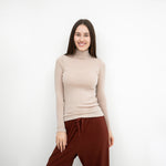 Adult Merino Langarm-Rollkragenshirt Vakrast Beige