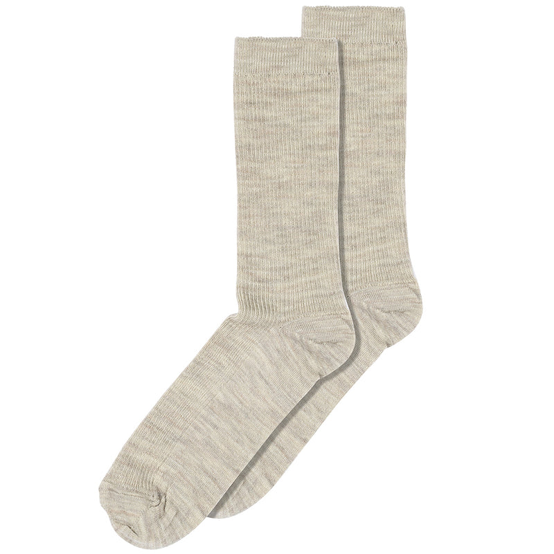 mpWoman Fine Wool Rib Socks Light Brown Melange