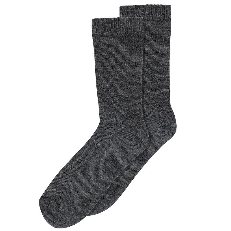 mpWoman Fine Wool Rib Socks Dark Grey Melange